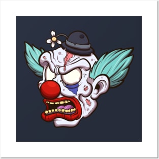 Zombie Clown Head Posters and Art